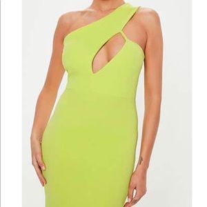 Lime green midi dress